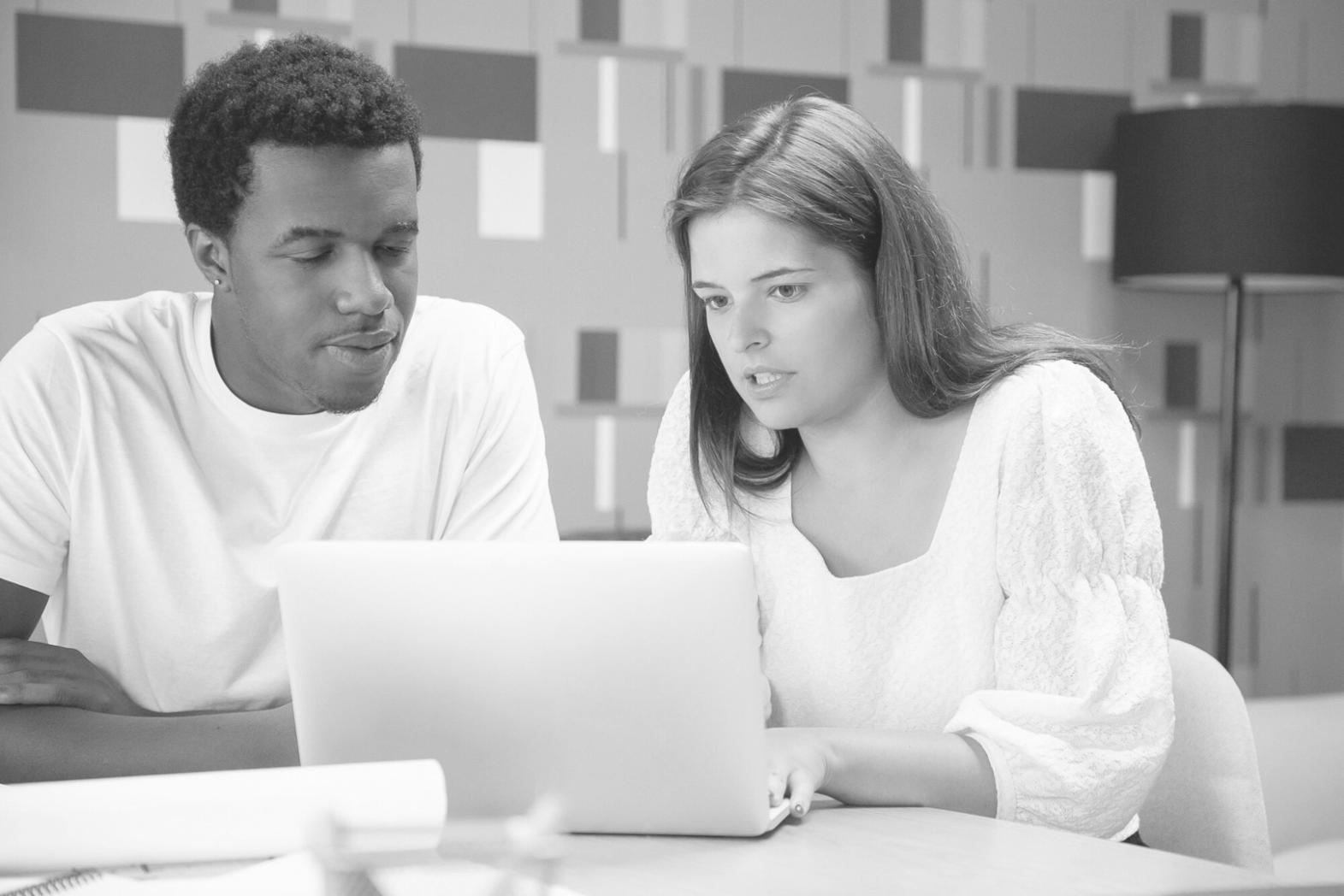 Students working together on financial modeling exercises